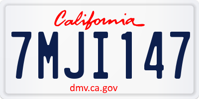 CA license plate 7MJI147