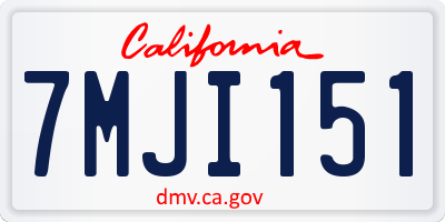 CA license plate 7MJI151