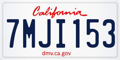 CA license plate 7MJI153