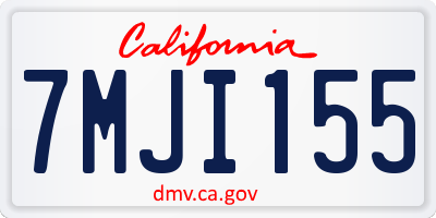 CA license plate 7MJI155