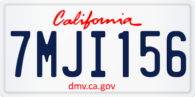 CA license plate 7MJI156