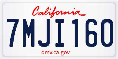 CA license plate 7MJI160