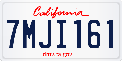 CA license plate 7MJI161