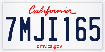 CA license plate 7MJI165