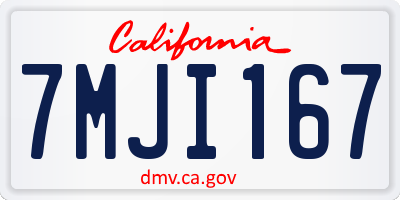 CA license plate 7MJI167