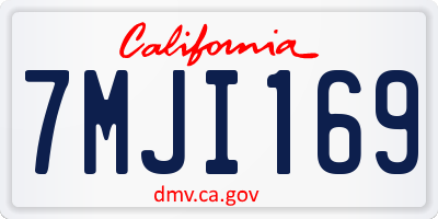 CA license plate 7MJI169
