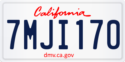 CA license plate 7MJI170