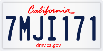 CA license plate 7MJI171