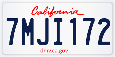 CA license plate 7MJI172