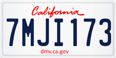 CA license plate 7MJI173