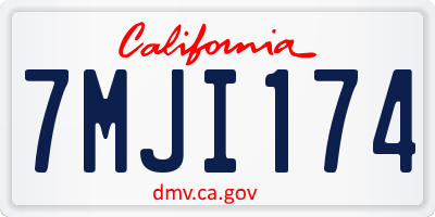 CA license plate 7MJI174