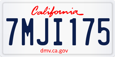 CA license plate 7MJI175