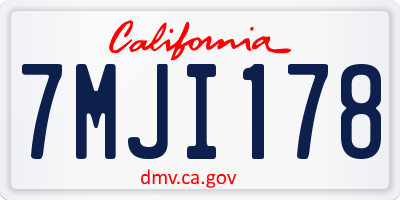 CA license plate 7MJI178