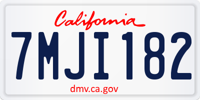 CA license plate 7MJI182