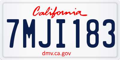CA license plate 7MJI183