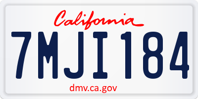 CA license plate 7MJI184