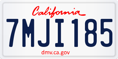 CA license plate 7MJI185