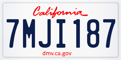 CA license plate 7MJI187