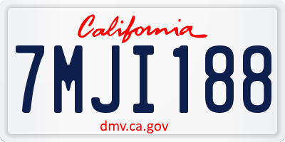 CA license plate 7MJI188