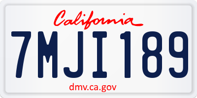 CA license plate 7MJI189