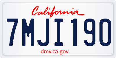 CA license plate 7MJI190