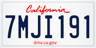 CA license plate 7MJI191