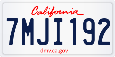 CA license plate 7MJI192