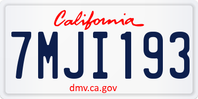 CA license plate 7MJI193