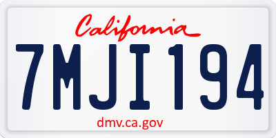 CA license plate 7MJI194