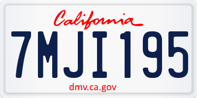 CA license plate 7MJI195