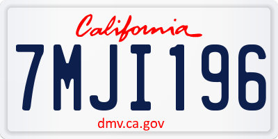 CA license plate 7MJI196