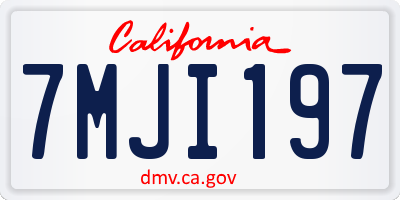 CA license plate 7MJI197