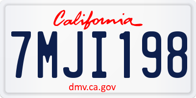 CA license plate 7MJI198