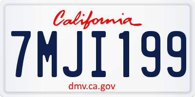 CA license plate 7MJI199