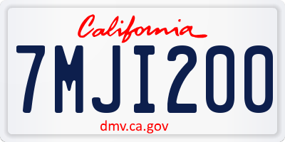 CA license plate 7MJI200