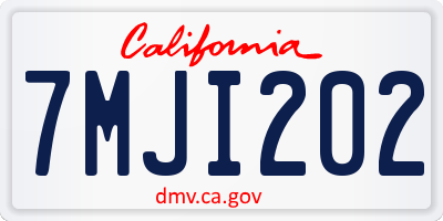 CA license plate 7MJI202