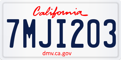 CA license plate 7MJI203