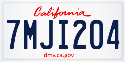 CA license plate 7MJI204