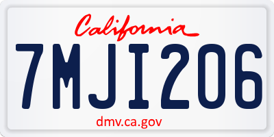 CA license plate 7MJI206