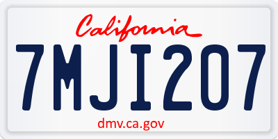 CA license plate 7MJI207