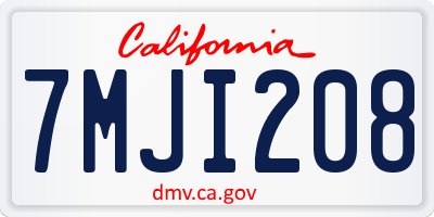 CA license plate 7MJI208