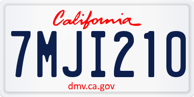 CA license plate 7MJI210