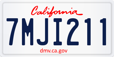 CA license plate 7MJI211