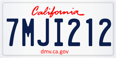 CA license plate 7MJI212