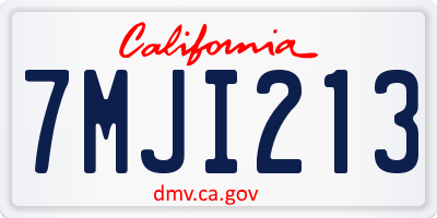 CA license plate 7MJI213