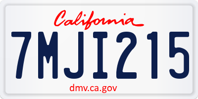 CA license plate 7MJI215