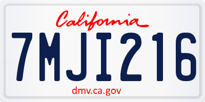 CA license plate 7MJI216