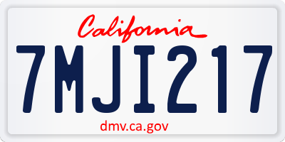 CA license plate 7MJI217