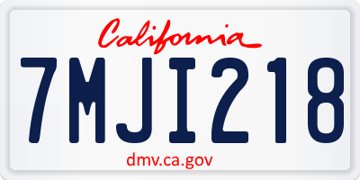 CA license plate 7MJI218