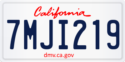 CA license plate 7MJI219